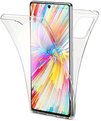 NALIA 360 Grad Case kompatibel mit Samsung Galaxy S10 Lite Hülle, Silikon Full-Body Handyhülle Rundum Cover Dünn, Komplett-Schutz & Displayschutz Phone Bumper Ganzkörper TPU Schutzhülle - Transparent