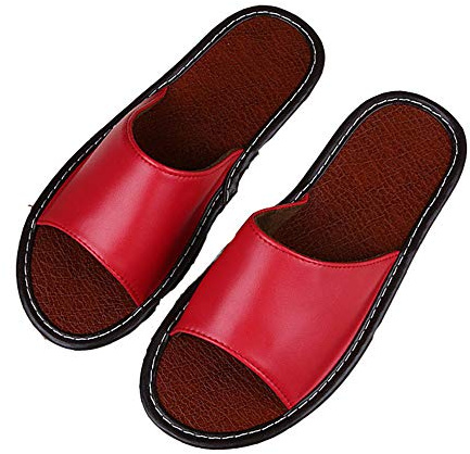 LANFIRE Pantoufles en cuir antidérapantes pour salle de bain intérieure pour hommes et femmes, pantoufles de plage en plein air, sandales et pantoufles