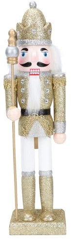 VALICLUD Nussknacker Zahlen Holz Puppen Decor Nussknacker Weihnachten Dekorationen für Home Soldat Figur Puppe Figur Desktop Weihnachten Goldene