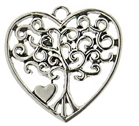 Etm Bomboniere Formoso Ciondolo Albero della Vita Cuore Ideale per Decorazione bomboniera Matrimonio Anniversario 3 cm Set 12 pz Art 12A028