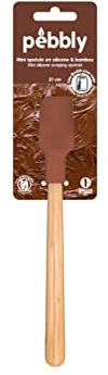 PEBBLY - Mini spatule en Silicone et Bambou Naturel - 21 cm - Racler avec Précision vos Pots, Ustensile de Cuisine pour Petit Déjeuner et Goûter | Racler avec Précision vos Pots, Ustensile de Cuisine pour Petit Déjeuner et Goûter