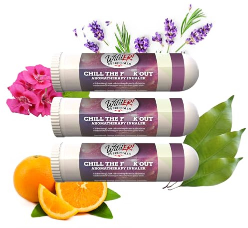Wild Essentials 3 Pack of Chill The F Out Aromatherapy Nasal Inhalers Made with 100% Natural, Premium Grade Essential Oils to Help Calm Your Spirit - Relaxing
