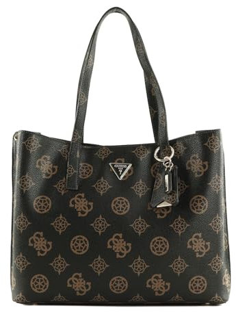 GUESS Meridian Girlfriend Tote Mocha Logo