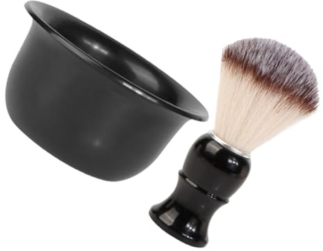 FRCOLOR Kit Cuidado Barba de Brocha y Cuenco de Afeitar para Hombres Herramienta de Afeitado Profesional para Uso Diario Casa o Viajes