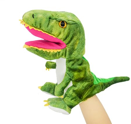 lilizzhoumax Dinosaurie plyschleksaker, handdocka, simulering, plyschleksak, dinosaurie-docka, realistisk docka, söt rollspel, interaktiva pedagogiska leksaker för barn, djurleksaker