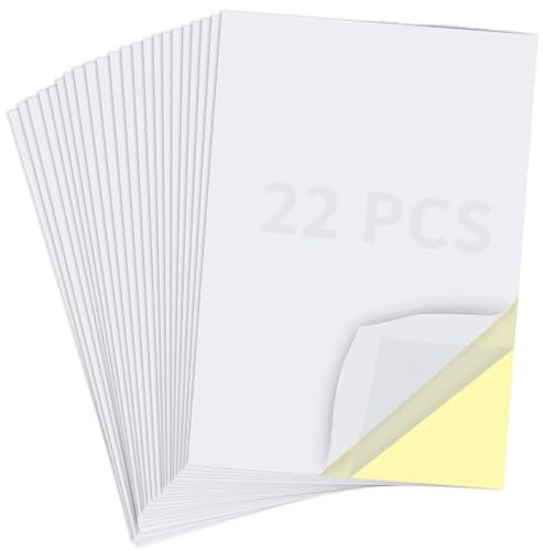 Birllaid 22 Stück klare doppelseitige Klebeband Blätter für Kunsthandwerk Haus dekorative Band mit gelben Liner A4 Größe 8,5x11 ZollSuper starke Klebeband Blätter
