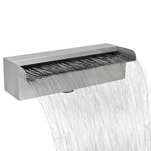 Outdoor Garden Water Fountain Waterfall Pool Fountain Outdoor Cascade Water Feature Stainless Steel 30cm Floor-Standing Waterfalls Fountains for Home Yard Decoration