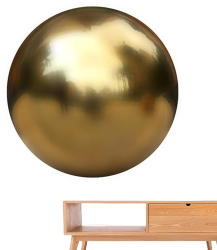 Fuuxtci Edelstahlkugeln Garten, Dekokugel Edelstahl, Gold Hohlkugel, Schwimmkugel, Gazing Ball, Glänzend Polierte Edelstahlkugel, Spiegelball, Nahtlose Hohle Kugel Für Hausgartendekoration