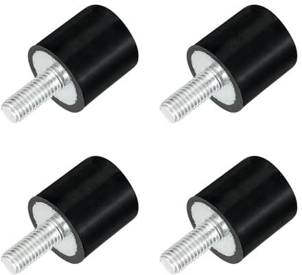QUARKZMAN M5 Gewinde Gummibuchsen, Schwingungsisolatoren, 15x15mm 4 Stk | Zylindrischer Stoßdämpfer mit Stiften
