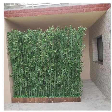 Albero di bambù artificiale schermante recinzione decorativa per patio verde parete piante finte divisorio spazio in balcone casa ufficio cortile 50 x 180 cm