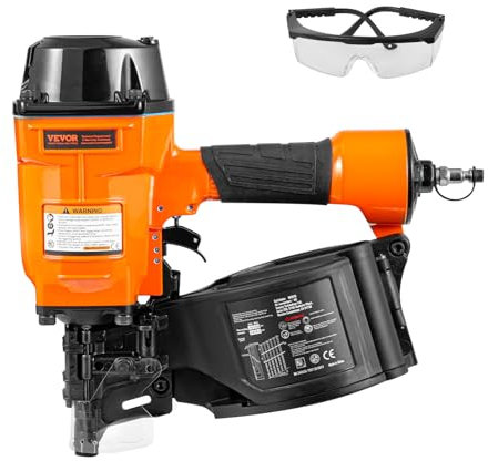 VEVOR Druckluft Tacker MCN70, 45 bis 70 mm, 15 Grad Druckluft Nagelpistole, 70 bis 120 PSI Druckluft-Nagler, Klammergerät, Ideal zum Reparieren von Paletten, Kisten, Rahmen, Verkleidungen und Zäune