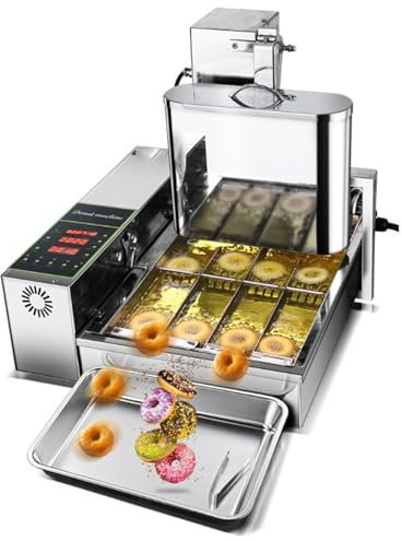 RRXEOUU Stainless Steel Auto Donut, Donut Maker,Commercial Doughnut Making Machine,Mini Doughnut Making Machine(110V)