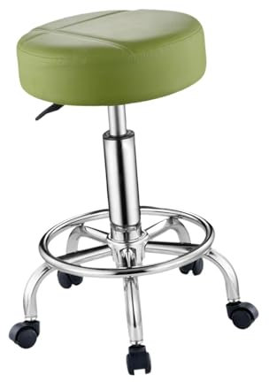 FytStycale Rollhocker Barhocker Drehhocker Salonhocker Stuhl für Friseur Kücheninsel, GrÜn