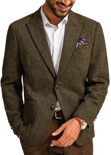 PJ PAUL JONES Sakko - Blazer da uomo Regular Fit British con 2 bottoni, stile moderno, marrone, XL
