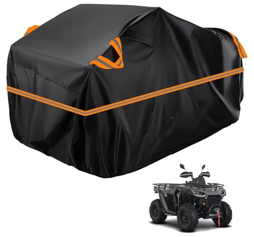 Quad abdeckplane kompatibel mit Segway Snarler 6 B,210D Allwetter Quad Garage,Regen,Schnee staubdicht,abdeckplane Quad Aufbewahrungstasche (Black orange)