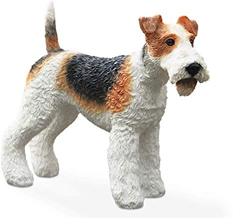Statue de Fox Terrier Sculpture Statuette de Chien Simulation Modèle Animal Figurine Moderne Maison Décoration Intérieure Extérieure Jardin Pelouse Habitation Patio Cour Décoration Ornement Artisanat