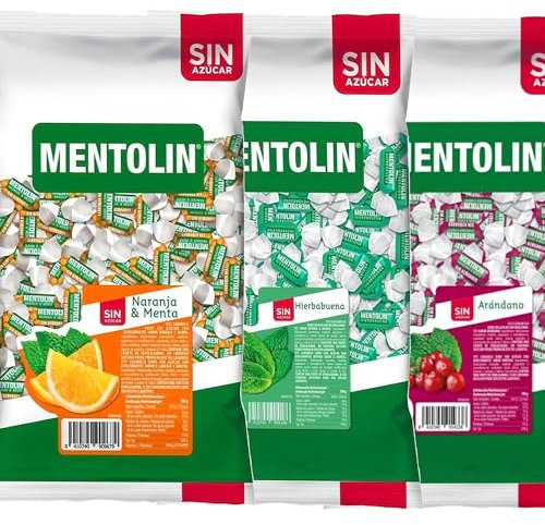 MENTOLIN PACK 3 Kg caramelos sin azúcar garganta Naranja & Hierbabuena & Arandano