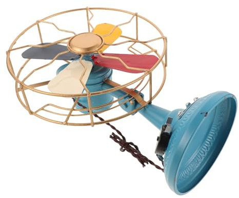 Healifty Fan Model Sized Tabletop Ornament for Home Decor Eye-catching Vintage Table Fan Adorn for Unique Artistic Atmosphere Photo Prop