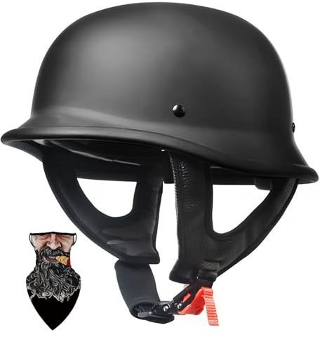 HALYING Casco Moto Vintage Scodella ABS Certificato ECE - Casco Semi Aperto, Fibbia Sgancio Rapido e Fodera Traspirante - Casco per Moto, Scooter e Chopper per Uomo e Donna