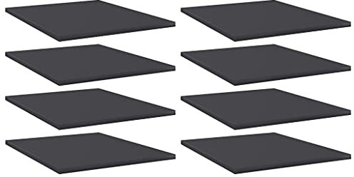Wall Shelves for Books Floating Bookshelf Set of 8 40x50x1.5cm Gray Plywood Versatile Storage for Bathroom Office Kitchen GarageStylish Home Decor