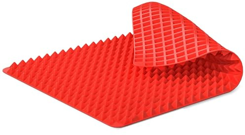 Silicone Pyramid Baking Mat, 16 x 11.42 in, Heat-Resistant (Red)