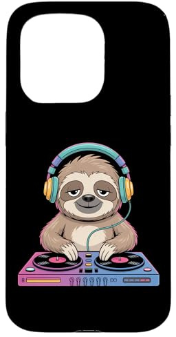 DJ Paresseux avec Casque Et Platines Coque pour iPhone 15 Pro