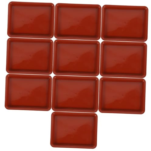 EPIGEIST 10 pièces Lot de Plateaux Rectangulaires Plastique pour Pots de Fleurs Supports Réutilisables Anti-Fuite pour Plantes Intérieur et Bonsai Protection Sol et Table