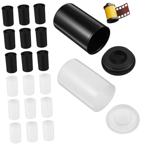 ELAYARD 20 pezzi Contenitori per Pellicola Fotografica in PE Resistenti con Tappi Ermetici Porta Rullini Film per Fotografi e Conservazione Sicura di Piccoli Oggetti