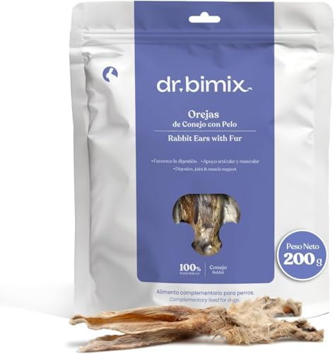 Orecchie di coniglio con pelo per cani – Ricchi di proteine, collagene e fibre, snack salutari che favoriscono delle articolazioni e della pelle 200 g