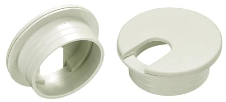 Unifizz Desk Cable Hole Cover, 2Pcs 1.38Inch/35mm ABS Plastic Wire Cord Grommet with U-Shaped Opening, Round Cable Organizer Hole Cover for Office Computer Desk, White