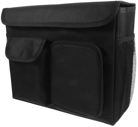 Rollatortasche mit Mehreren Fächern aus Oxfordstoff Schwarz | Seitliche Taschen mit Einfacher Montage, für Rollator und Mobilitätsscooter