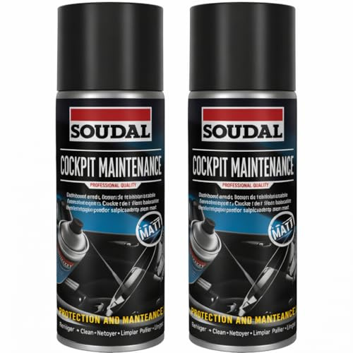 Cockpit Maintenance Spray 400ml – Plastic Dashboard Cleaner & Protectant, Matt Finish, Restores Colour, Prevents Squeaks & Cracking, Anti Ageing Protection (Pack of 2)