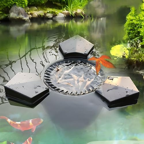 Écumeur Flottant pour Bassin, Nettoyeur De Surface Automatique avec Panier À Feuilles Et Aérateur, Écumeur À Aspiration D’Eau pour Bassins À Poissons De Jardin Piscines Et Fontaines Jusqu’à 10–15 43W