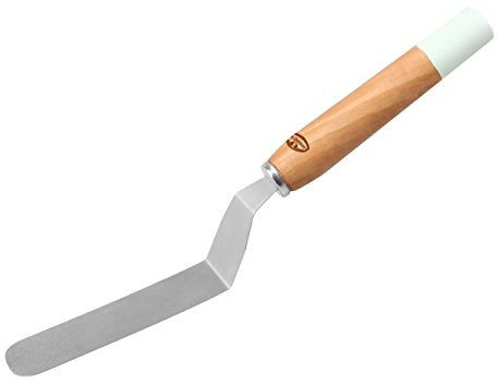 Dr. Oetker Retro Paleta Angular de 26 cm, Mango de Madera, Acero Inoxidable, Plata/Marrón, 26,5 x 4 x 3 cm