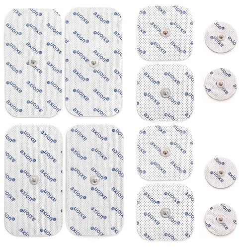 12er Misch-Set TENS EMS Elektroden Pads 3,5 mm Druckknopf - kompatibel für TENS Geräte zur Schmerztherapie & EMS Geräten zum Training - Elektroden Nachkaufset für TENS EMS Anwendungen