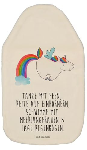 Mr. & Mrs. Panda Wärmflasche Einhorn Fliegendes Pferd - Geschenk, Bettflasche, Wärmekissen, Glitzer, Einhörner, Kinderwärmflasche, Unicorn, Einhorn