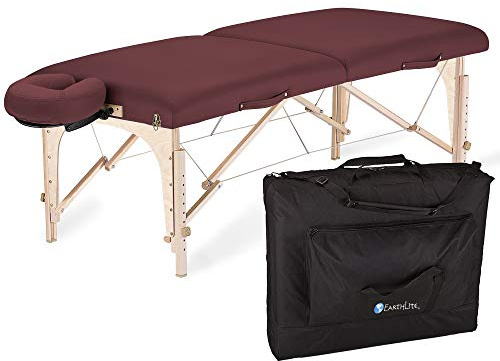EARTHLITE Mobile Massageliege Harmony DX REIKI - Komplettpaket aus Ahornholz inkl. Verstellbarer Deluxe Kopfstütze & Tasche, Flugzeugbauqualität, Reiki Endplatten