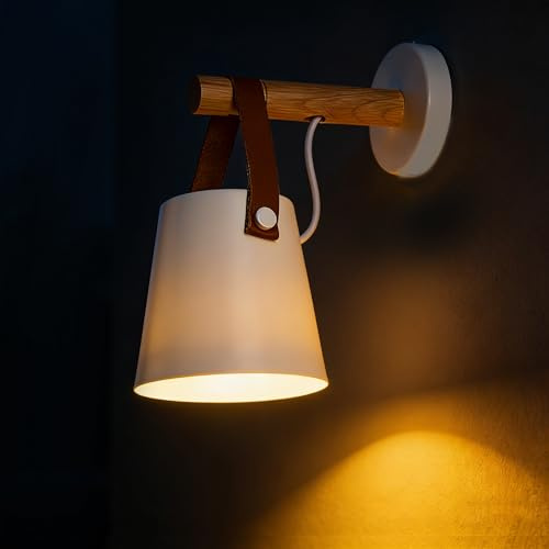 E27 Wandleuchte LED Wandbeleuchtung Moderne Industrial Lampe Belt Wandleuchten Loft Deckenleuchte Lampe für Schlafzimmer, Wohnzimmer, Korridor (Weiß)
