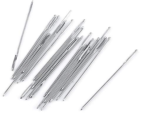 Agujas romas de ojo grande de 20 piezas, agujas de tejer de hilo de acero inoxidable Agujas de punto de coser redondas para bordar y terminar proyectos de ganchillo