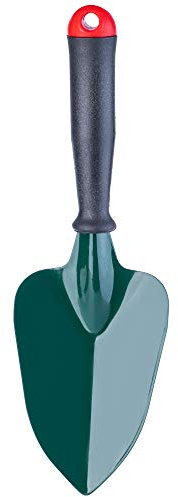 KADAX Blumenkelle aus Metall, Gartenschaufel mit ergonomischem Griff aus Kunststoff, Blumenschaufel zum An- und Umpflanzen, Gartenkelle für Garten, Blumen, Pflanzen, Balkon (grün)