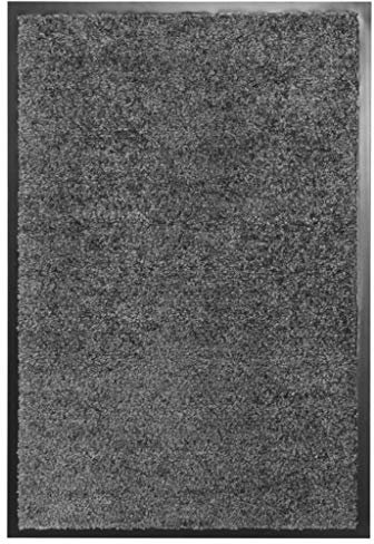 vidaXL Felpudo Lavable Gruesa Alfombra de Entrada Pasillo Exterior Interior Casa Puerta Estera de Bienvenida Antideslizante Gris Antracita 40x60 cm