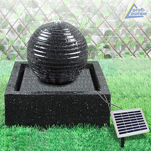 Gartenbrunnen Solarbrunnen Brunnen Vogelbad Wasserfall, Gartendeko mit Pumpe, Wasserspiel für Garten Terrasse, Balkon, Sehr Dekorativ, Led-Licht-Gartenleuchte (MODERN-2)