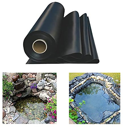 GEREP HDPE Teichfolie Schutzunterlage Flexible vorgeschnittene Fischteichfolie für Kleine Teiche Koiteiche Wassergarten Brunnen/Thickness: 0.2mm / 3×8m