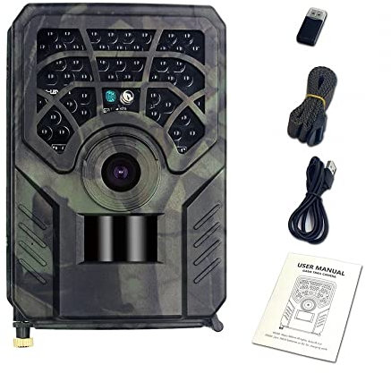 Caméra de Chasse, 5MP 2560*1440P Vidéo Caméra Forêt, Caméra de Suivi avec 46 Pcs LED Vision Nocturne Infrarouge et Grand Angle 120°, Night Vision Jusqu'à 15M, Pour Photo Exterieur, Enregistrer Vidéo