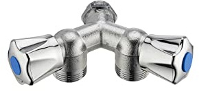 Robinet de machine à laver double Y mâle M1/2' (15x21) sortie mâle M3/4' (20x27) NOYON & THIEBAULT - 875-1520NUC1