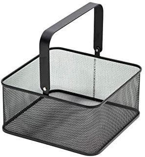 FIYSON Draht Obstkorb Aufbewahrungskorb,Drahtkorb aus Metallgitter 20 x 20 x 23cm Küchenkörbe Obstkorb mit Griffen Allzweckkorb Universelle Gitterbox für Küche, Bad, Vorratskammer