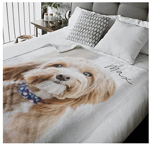 HWLY Personalisierte Decke mit Foto,Personalisierte Decke Fotodecke Mit Eigenem Foto Name,Personalisierte Geschenk Für Freunde Familie Geburtstag Weihnachten,Benutzerdefinierte Decke (130x150cm)