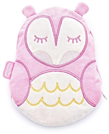 Cherry Stone Cushion for The Baby's - Cherry Pit Heatable Pillow for Babies and Kids, Heat and Cold Therapy- Children Tummy Colic Pain Relief, Pink Owl