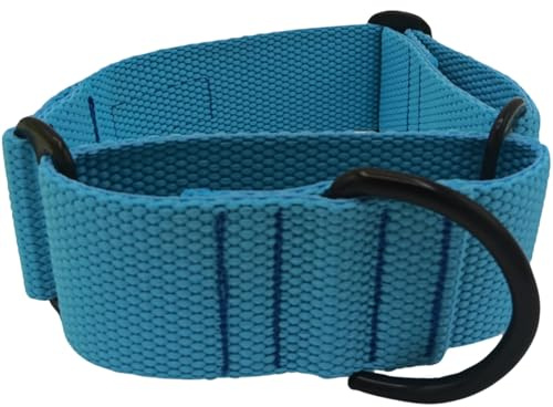 EGV Collar Martingale 4 cm Ancho (L, Azul) | Collar Martingale para Perro y Galgo, Ajustable y Hecho a Mano en España