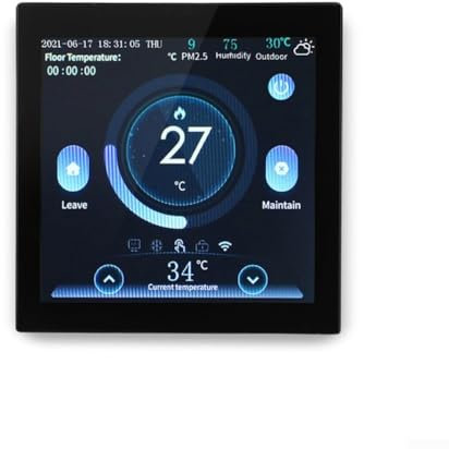 DAZZLEEX Thermostat Intelligent, Thermostat Intelligent avec Commande vocale – WiFi activé, écran Couleur 4 Pouces, programmable hebdomadaire, IP20, 16 A/3 A (Chauffage d'eau/chaudière à gaz)
